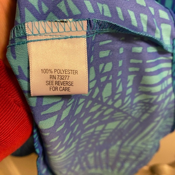 NWT Apt 9 Blue L Tank Sleeve Top Fern Pattern Blue Blouse Large Shirt Lg - Picture 4 of 6